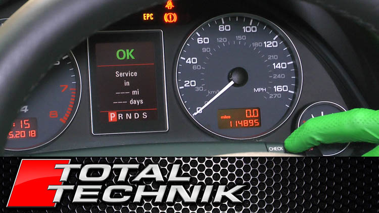 How to Reset the Service Indicator Light - Audi A4 S4 RS4 - B6 B7 - 2001-2008